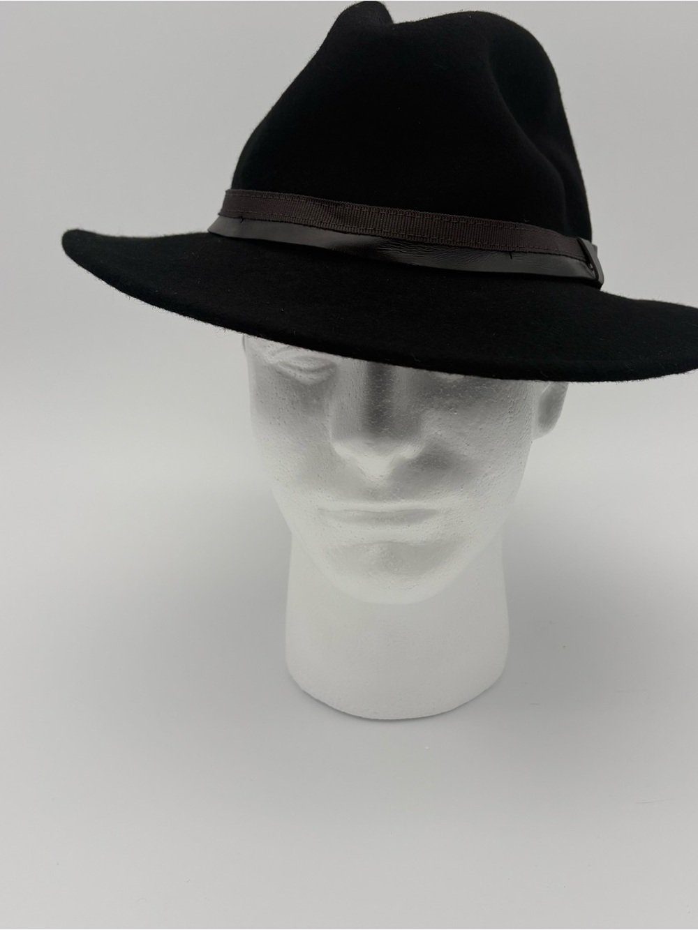 Allen Edmonds Black Wool Felt Fedora Hat - Made in Italy - Medium 7 1/8